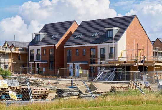 Building site of housing development in Blackpool