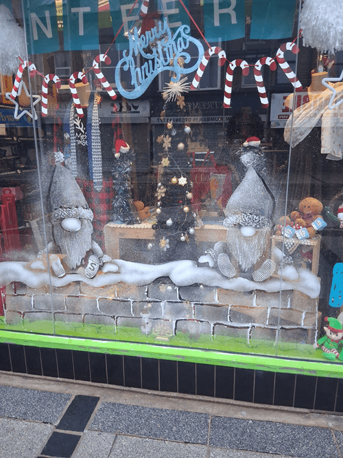 A window with decorations